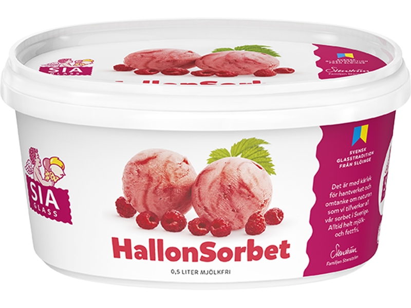 Hallonsorbet