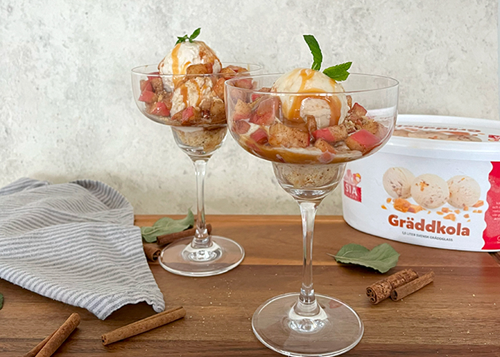 Glassig äppelcheesecake i glas