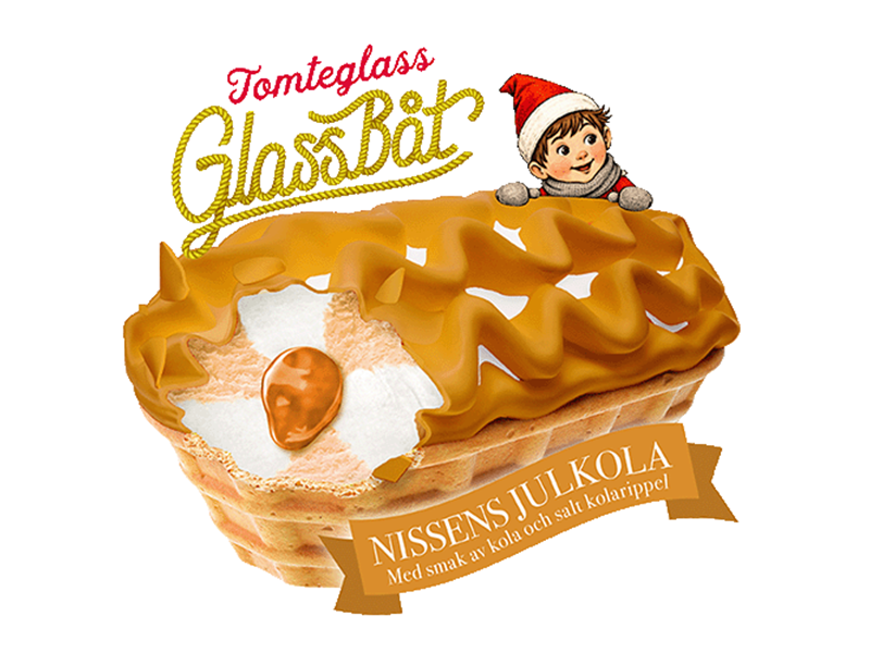 Tomteglass Glassbåt - Nissens Julkola